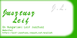 jusztusz leif business card